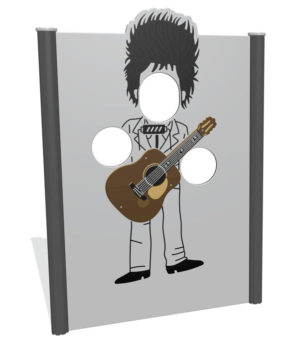 Bob Photo Opportunity Panel with Posts and Guitar