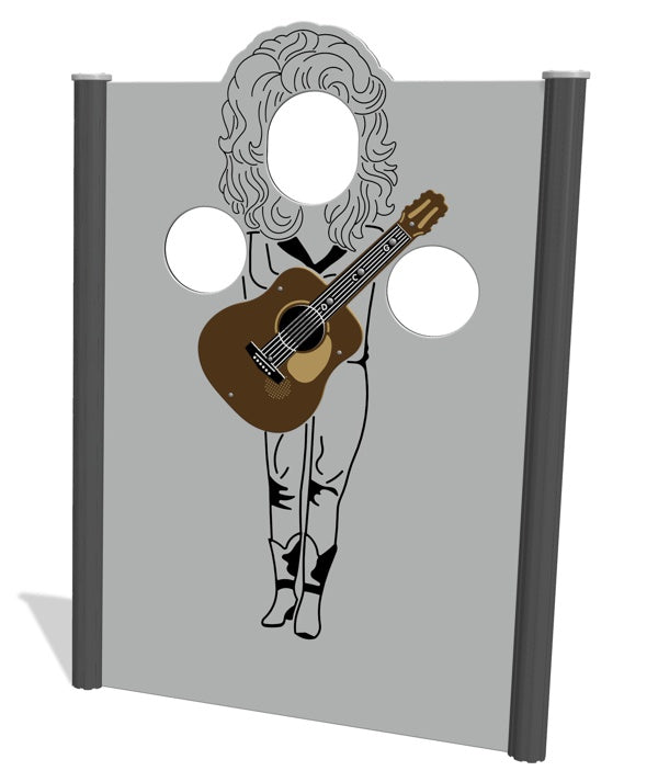 Bob Photo Opportunity Panel with Posts and Guitar