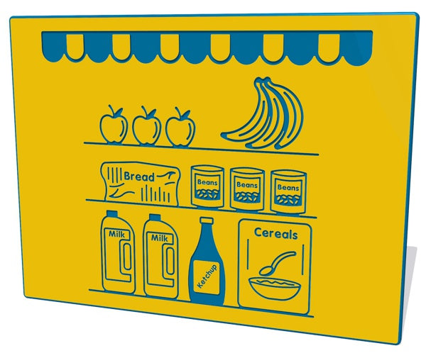 Grocers Shop Shelves Play Panel
