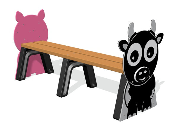 Farm Animals Backless Bench (various ends)