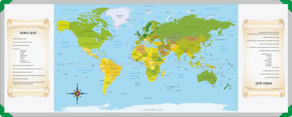 Gameboard Top Kit - World Map Quiz
