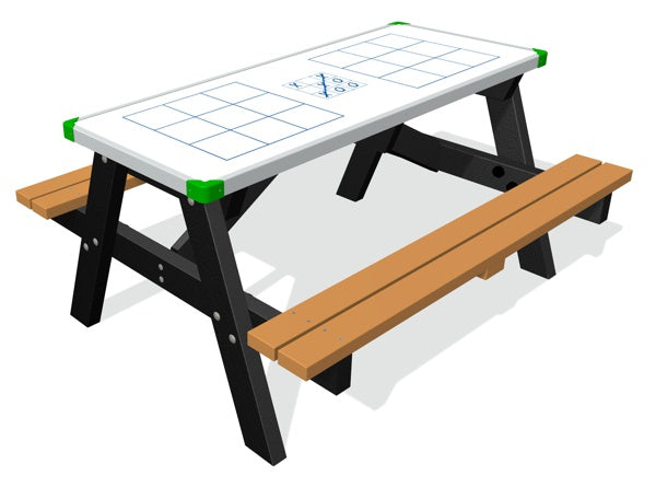 1500mm Picnic Table - Dry-Wipe Noughts & Crosses
