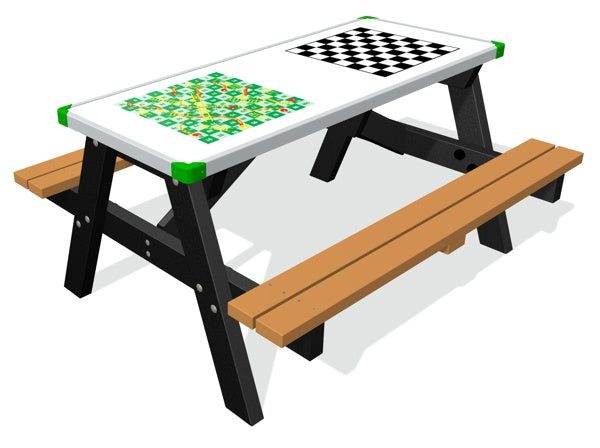 1500mm Picnic Table - Snakes & Ladders with Draughts