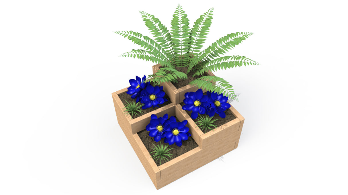 0.9m Raised Tiered Timber Bed