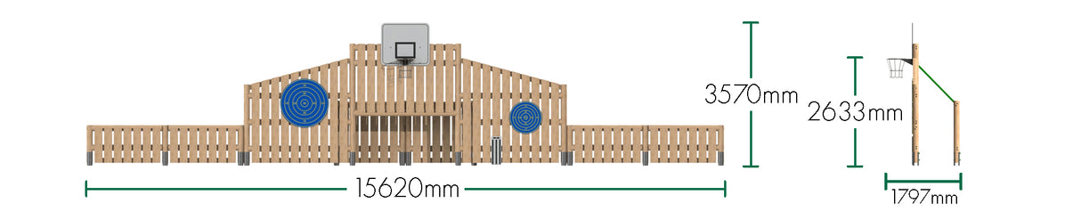 Timber Multi Activity Goal with Kick Panels