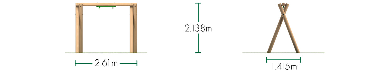 Timber Single Swing Frame Only (2.0m)