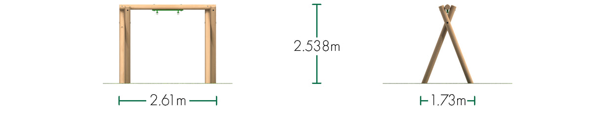 Timber Single Swing Frame Only (2.4m)