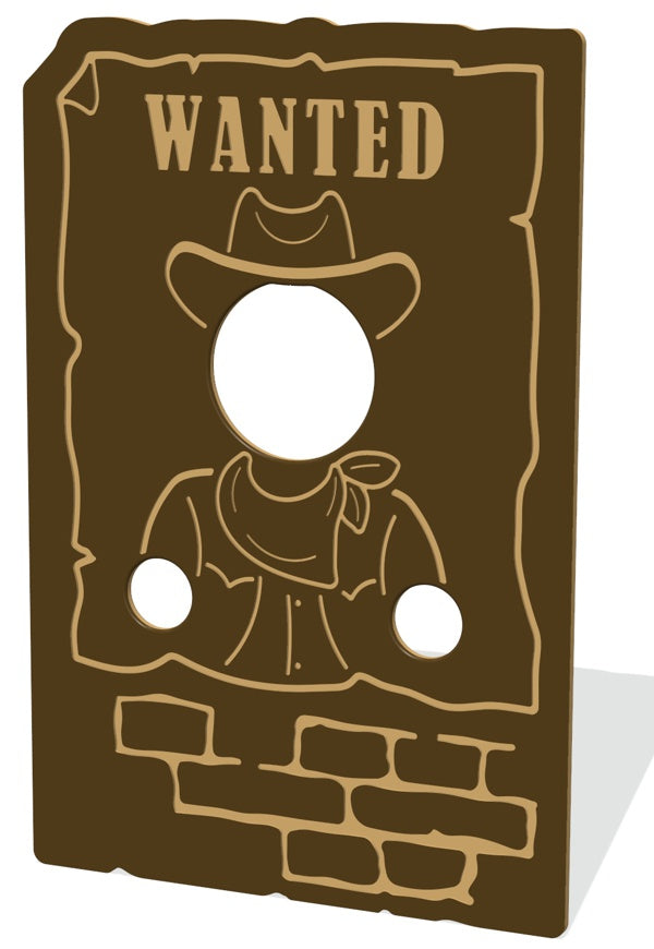 Wild West Wanted Head Thru Panel