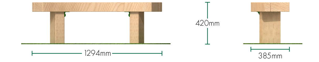 1.3m Curved Bench
