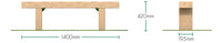 1.4m Sleeper Bench