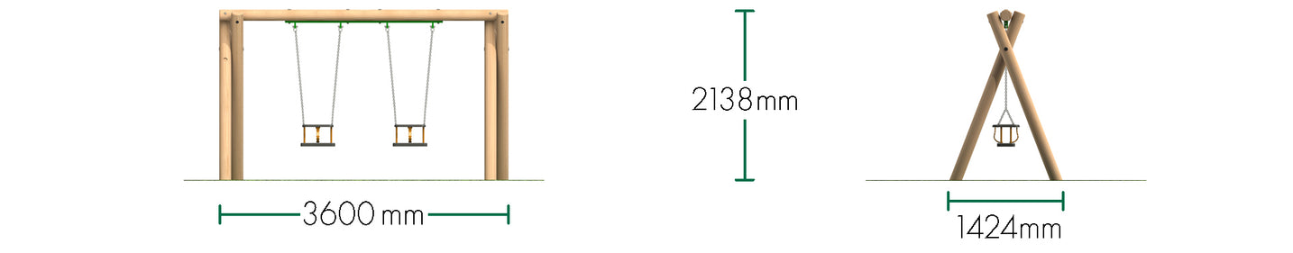 2 Cradle Seats (2.0m)