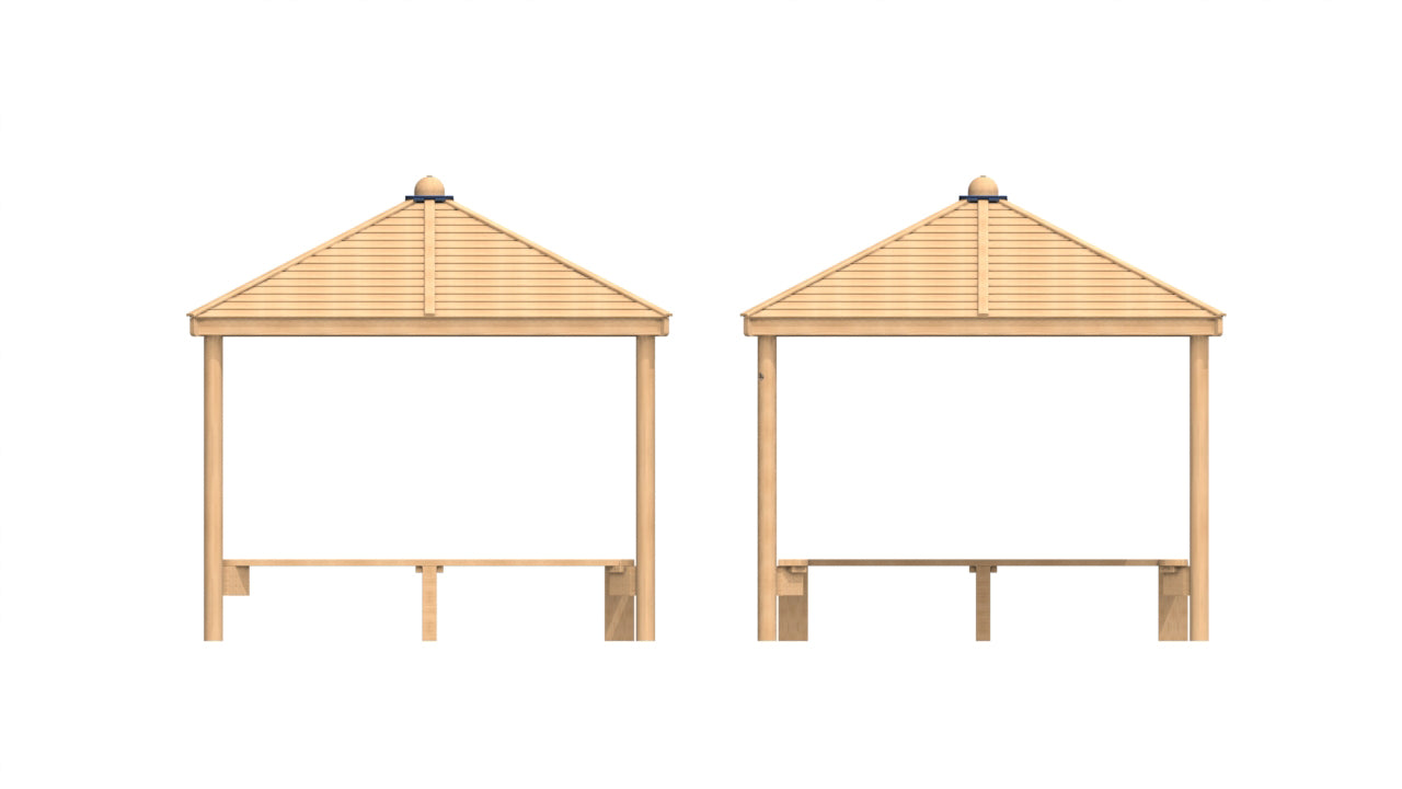 Square Shelter with Seats