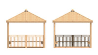 Square Shelter with Seats, Infills and Floor