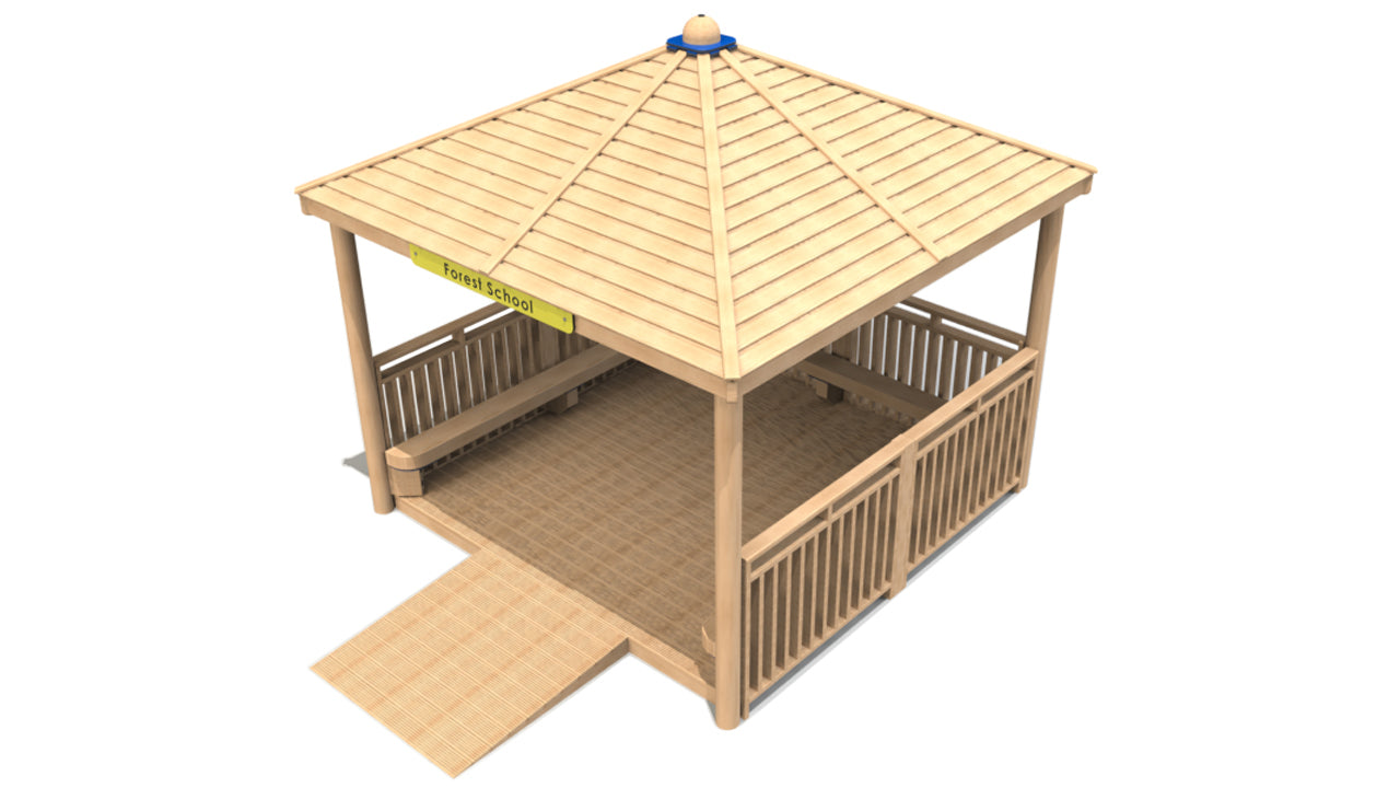 Square Shelter with Seats, Infills and Floor