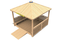 Square Shelter with Seats, Infills and Floor