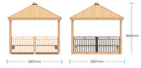 Square Shelter with Seats, Infills and Floor