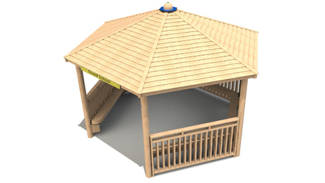 Hexagonal Shelter with Seats and Sides