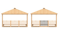 Square Shelter with Seats, Infills and Floor