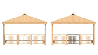 Square Shelter with Seats and Infills