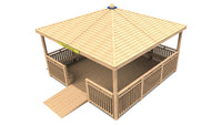 Square Shelter with Seats, Infills and Floor