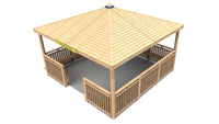 Square Shelter with Seats and Infills
