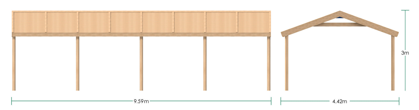 Rectangular Shelter - 9.6 x 4.4m