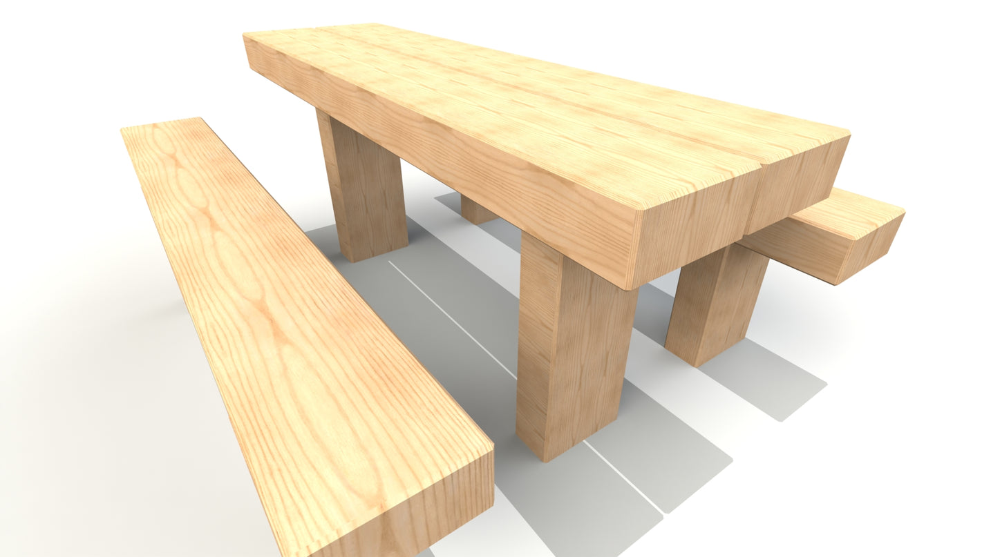 1.4m Sleeper Bench and Table