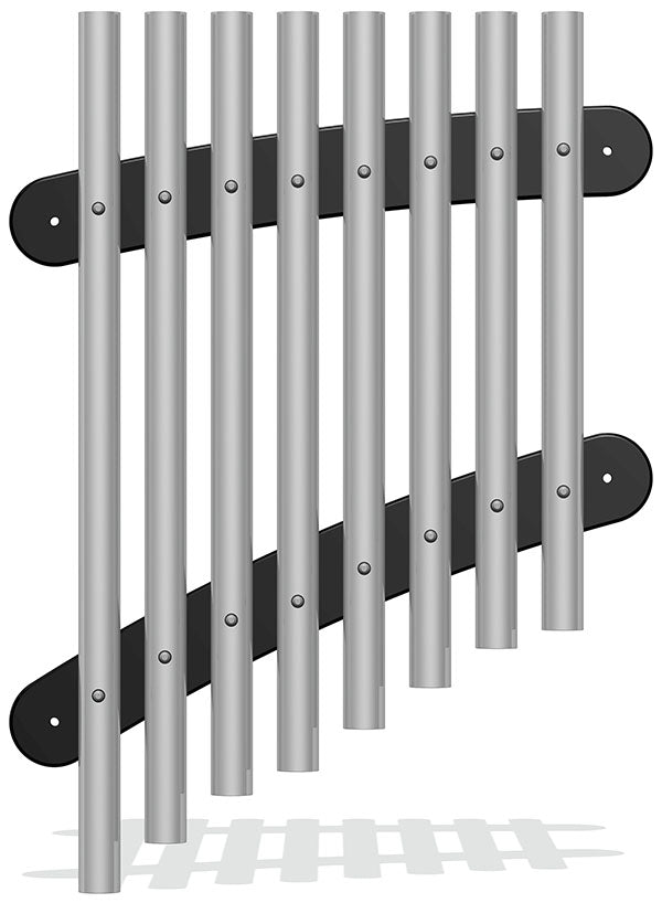 50mm Tube Chimes (8) Rail Mounted Diatonic