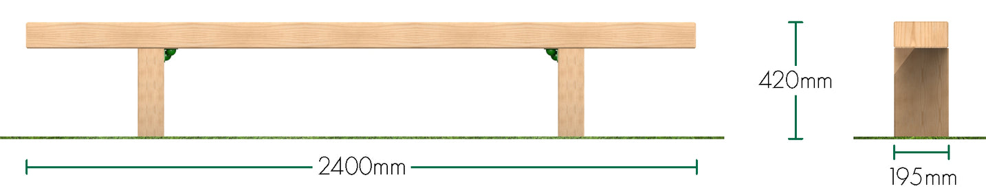 2.4m Sleeper Bench