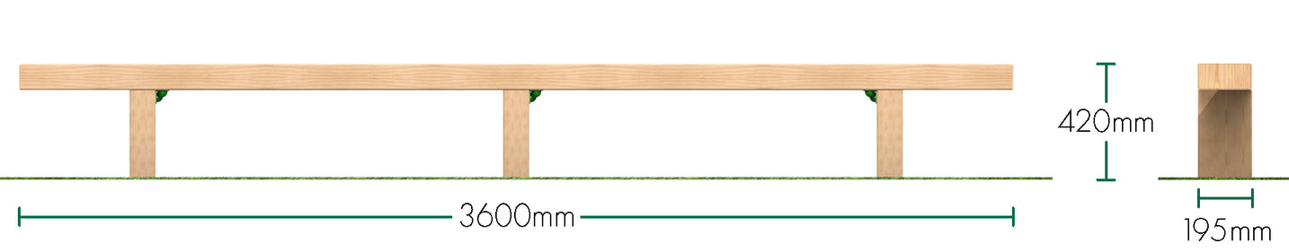 3.6m Sleeper Bench