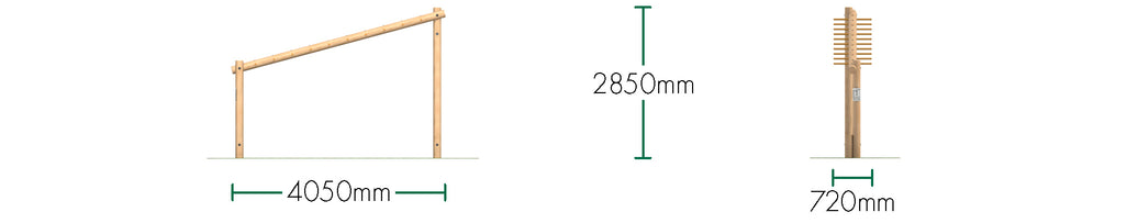 Sloping Monkey Bar Log