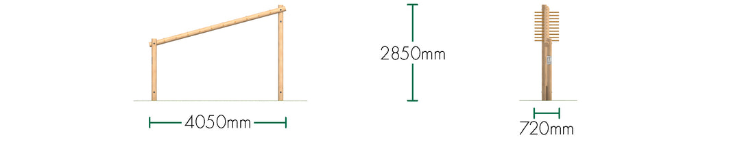Sloping Monkey Bar Log