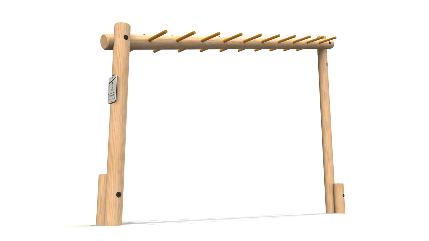 Sloping Monkey Bar Log