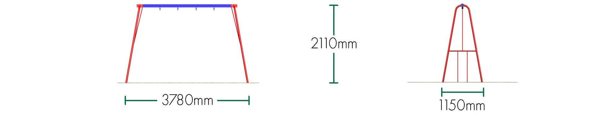Steel Double Swing Frame Only (2.0m)