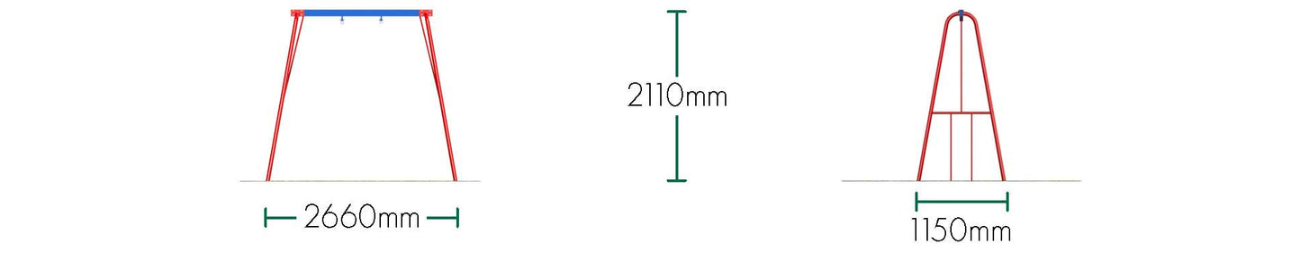 Steel Swing Frame Only (2.0m)