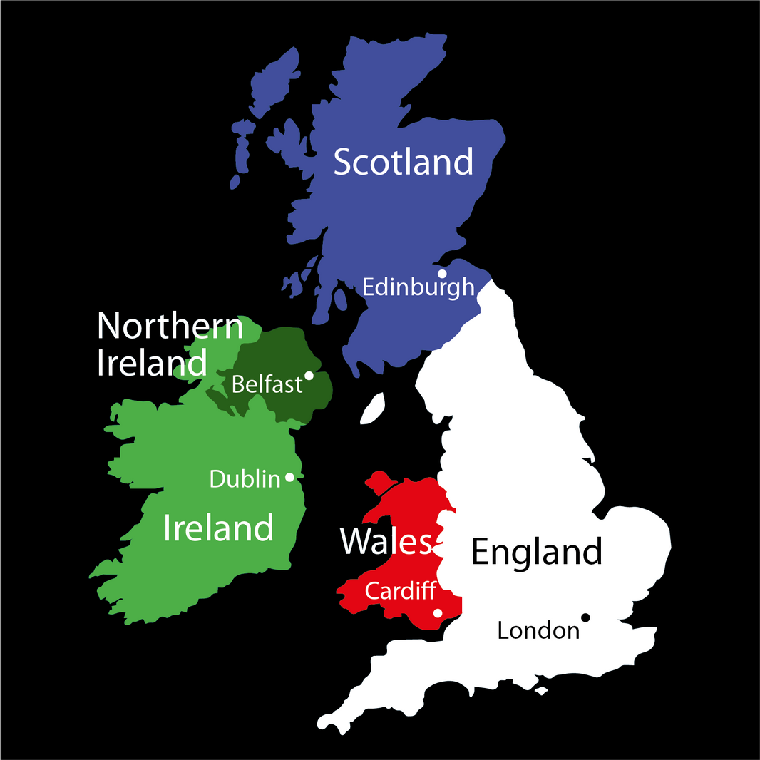 British Isle Multicoloured Maps