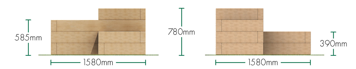 3 Tier Sleeper Planter 2.15m