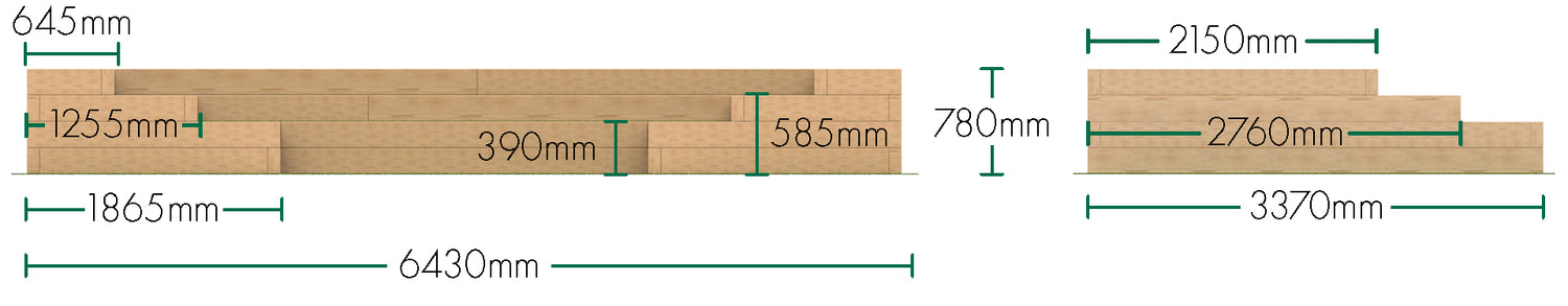 3 Tier Staggered Amphitheatre