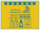 Grocers Shop Shelves Play Panel