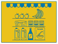 Grocers Shop Shelves Play Panel