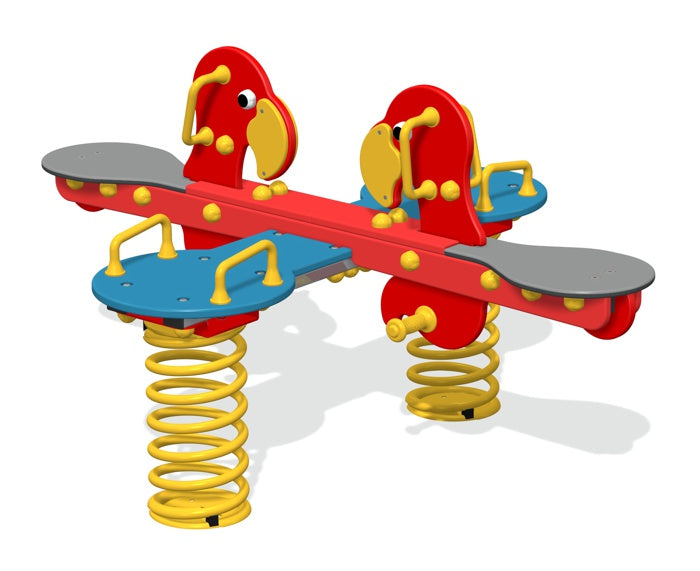 Parrot 4-Way Spring Seesaw