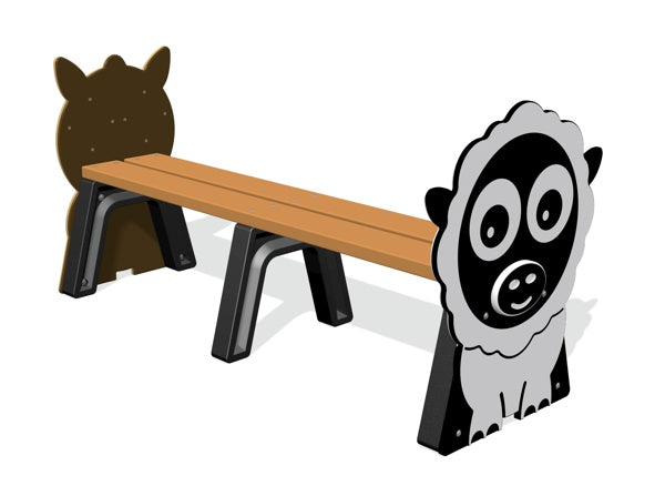 Farm Animals Backless Bench 1.6m (various ends)