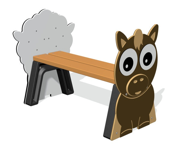 Farm Animals Backless Bench 1.6m (various ends)