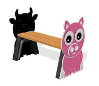 Farm Animals Backless Bench 1m (various ends)
