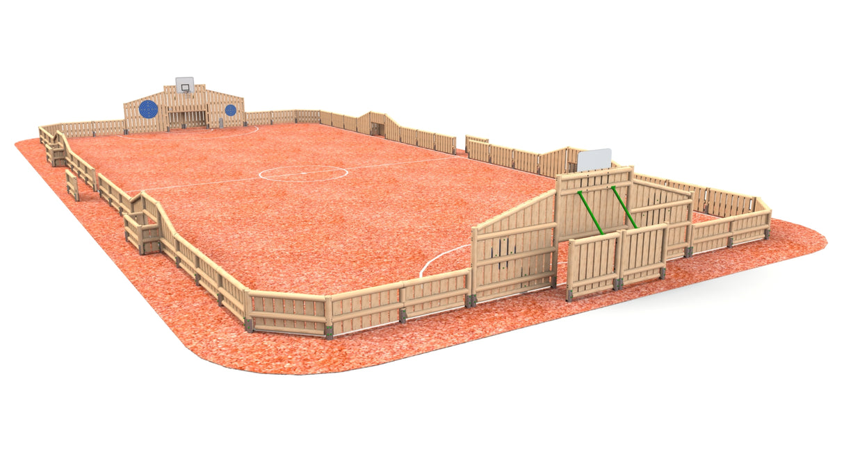 Timber MUGA with Side Goals