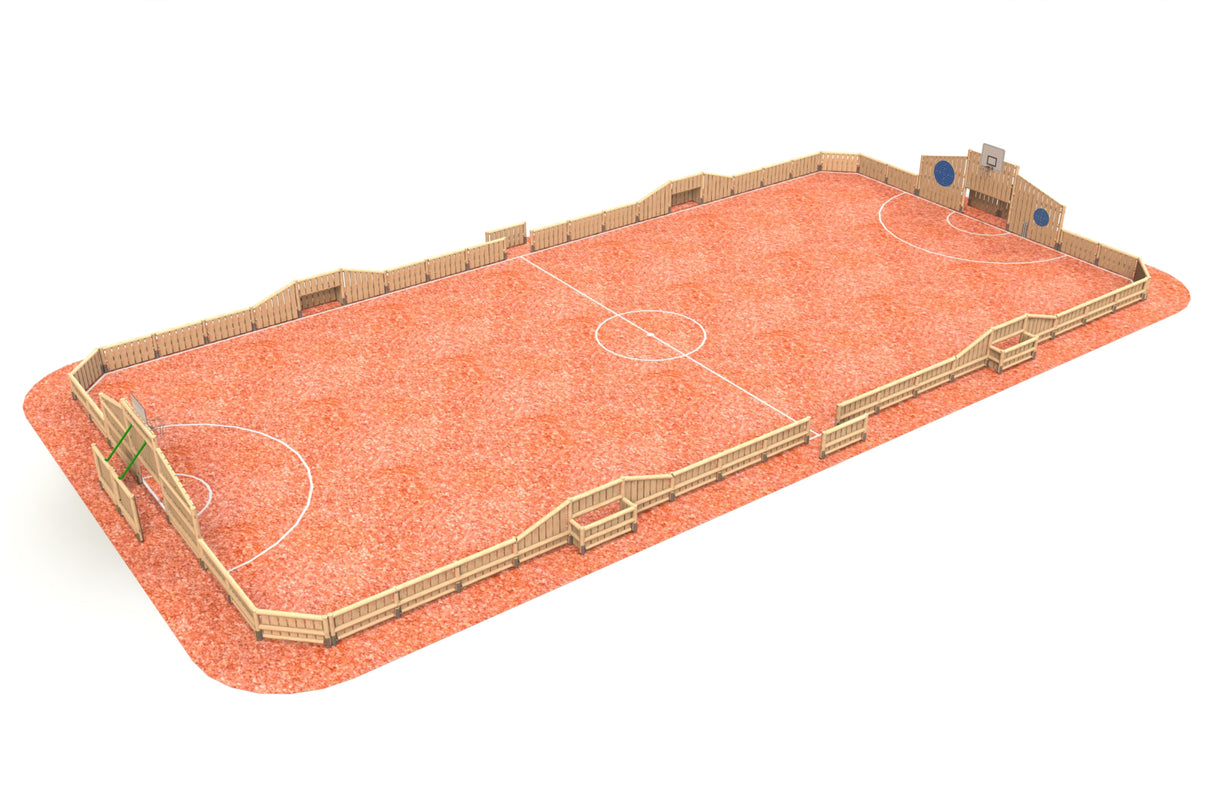 Timber MUGA with Side Goals